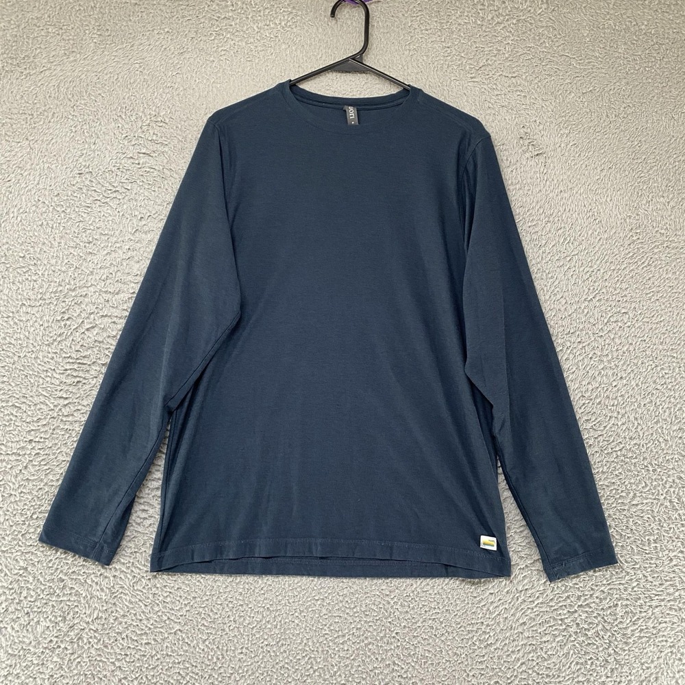 Vuori Strato Tech Shirt Mens M Blue Long Sleeve Lightweight Performance Workout